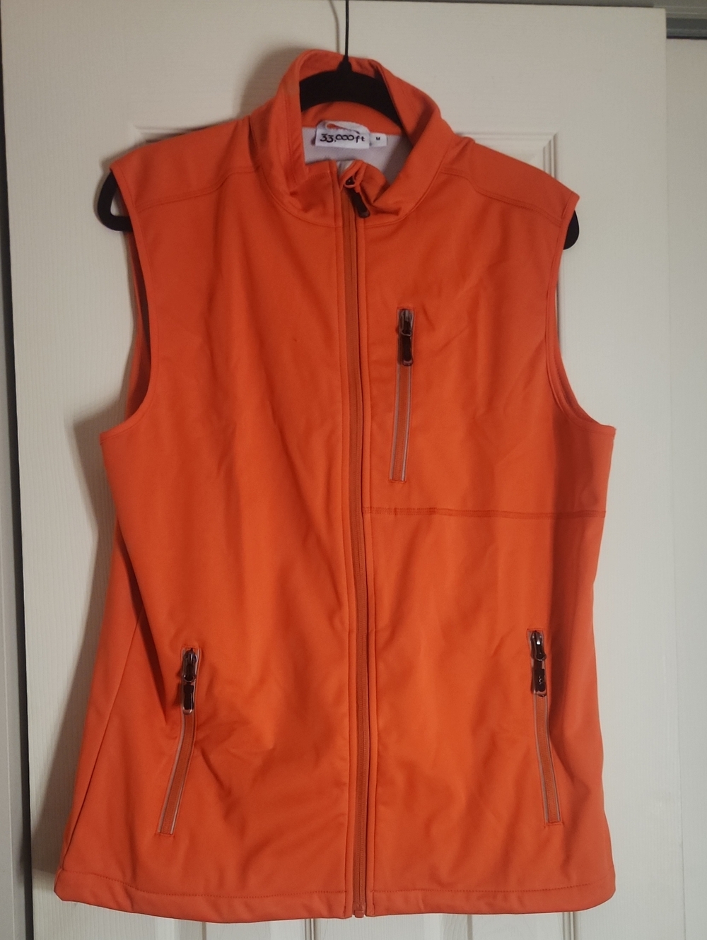 Men's Orange Softshell Vest with Full Zip